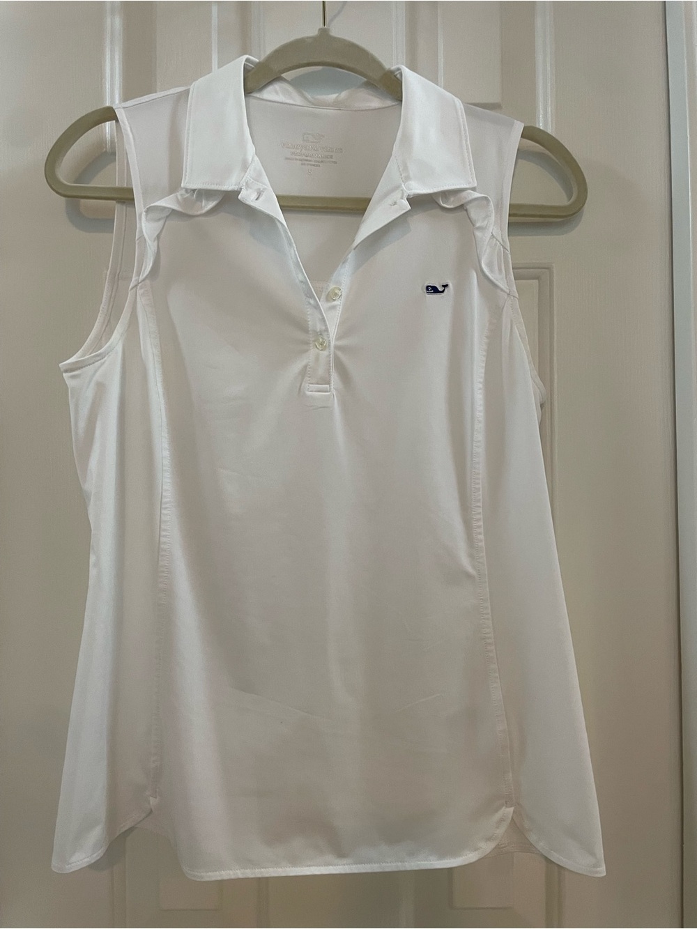 Vineyard Vines White Sleeveless Polo Tank with Whale Logo